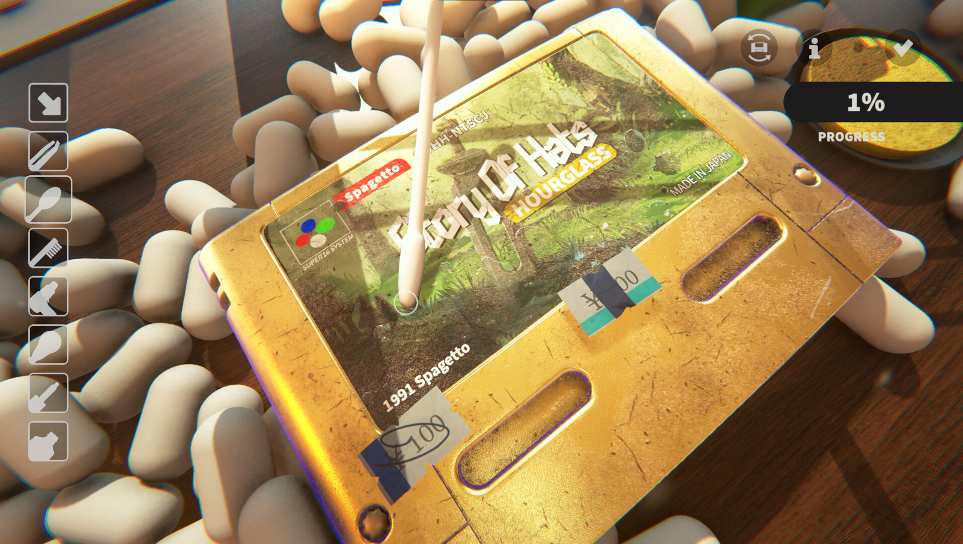 Cozy Game Restoration system requirements - official Steam screenshot of cleaning tools